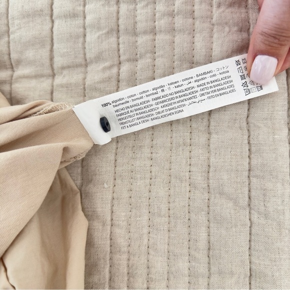 Zara Boho Cream Balloon Sleeves Buttons Mini Shirt Women's Dress Small - Picture 8 of 8